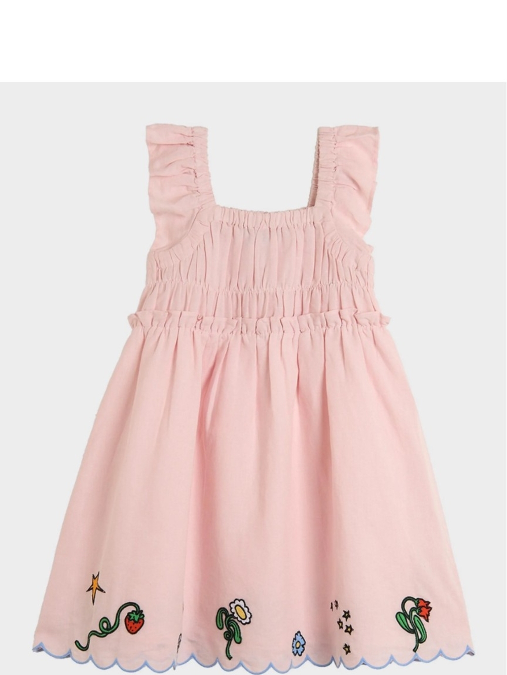 Stella McCartney Girl's Sleeveless Embroidered Linen & Cotton Dress